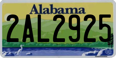 AL license plate 2AL2925