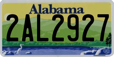 AL license plate 2AL2927