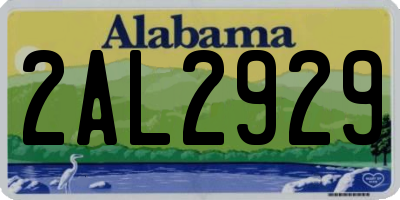 AL license plate 2AL2929
