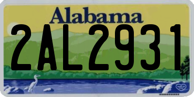 AL license plate 2AL2931