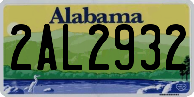 AL license plate 2AL2932