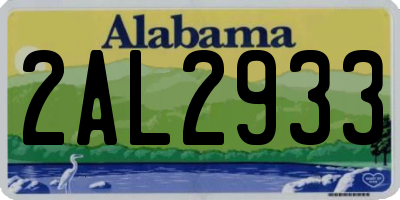 AL license plate 2AL2933