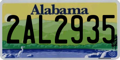 AL license plate 2AL2935
