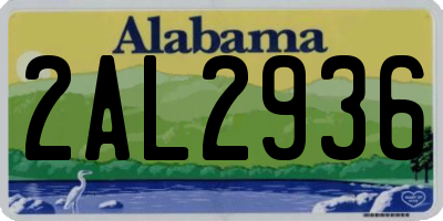 AL license plate 2AL2936