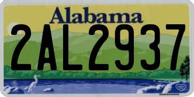 AL license plate 2AL2937