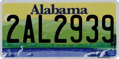AL license plate 2AL2939