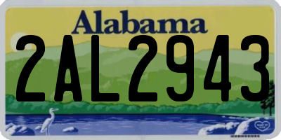 AL license plate 2AL2943