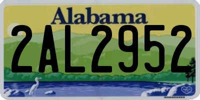 AL license plate 2AL2952