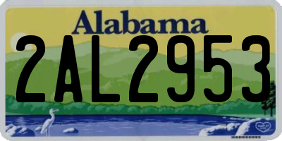 AL license plate 2AL2953