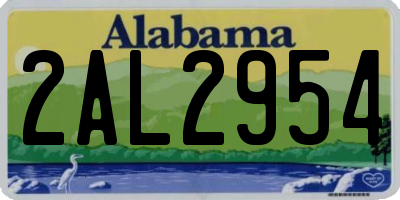 AL license plate 2AL2954