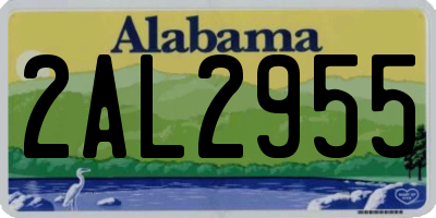 AL license plate 2AL2955