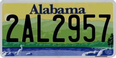 AL license plate 2AL2957
