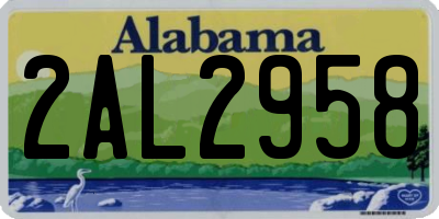 AL license plate 2AL2958