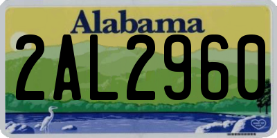 AL license plate 2AL2960