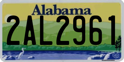 AL license plate 2AL2961