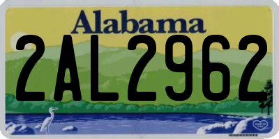 AL license plate 2AL2962