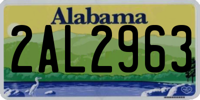 AL license plate 2AL2963