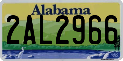 AL license plate 2AL2966
