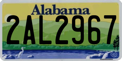 AL license plate 2AL2967