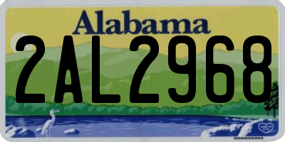 AL license plate 2AL2968