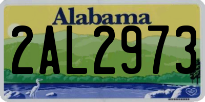 AL license plate 2AL2973