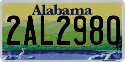 AL license plate 2AL2980