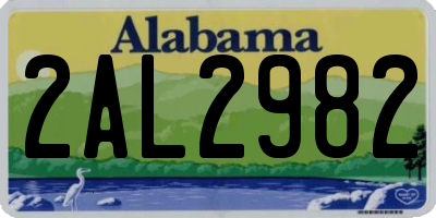 AL license plate 2AL2982