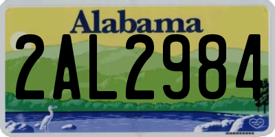 AL license plate 2AL2984