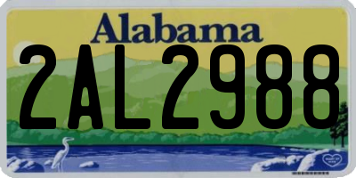 AL license plate 2AL2988