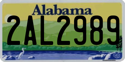 AL license plate 2AL2989