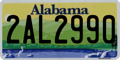 AL license plate 2AL2990