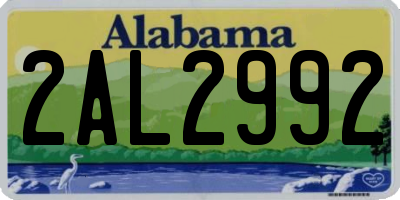 AL license plate 2AL2992