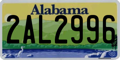AL license plate 2AL2996