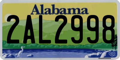 AL license plate 2AL2998