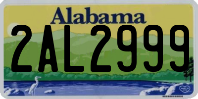 AL license plate 2AL2999