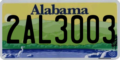 AL license plate 2AL3003