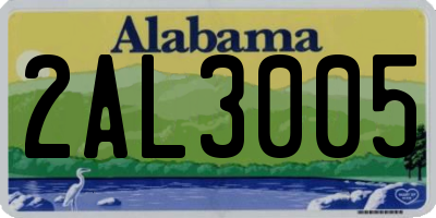 AL license plate 2AL3005