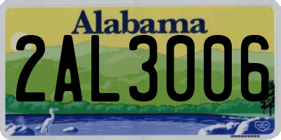 AL license plate 2AL3006