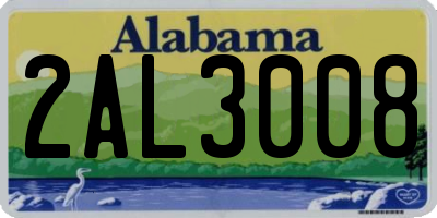 AL license plate 2AL3008