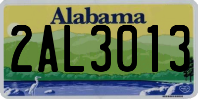 AL license plate 2AL3013