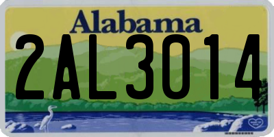 AL license plate 2AL3014