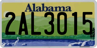 AL license plate 2AL3015