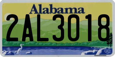 AL license plate 2AL3018