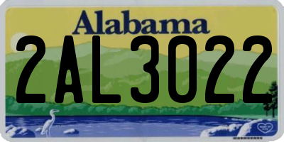 AL license plate 2AL3022