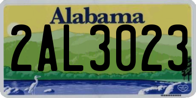 AL license plate 2AL3023