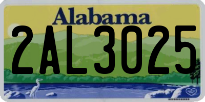 AL license plate 2AL3025