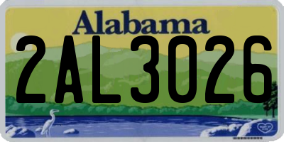 AL license plate 2AL3026