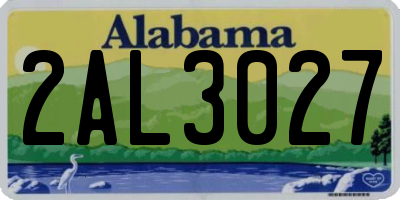 AL license plate 2AL3027