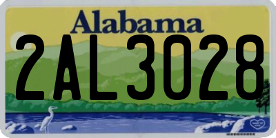 AL license plate 2AL3028