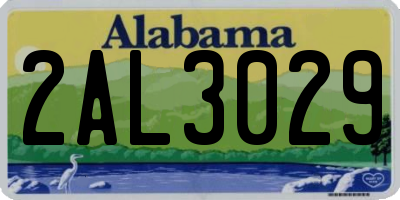 AL license plate 2AL3029